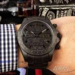 Perfect Replica Rolex Daytona Black Case Black Dial Watch